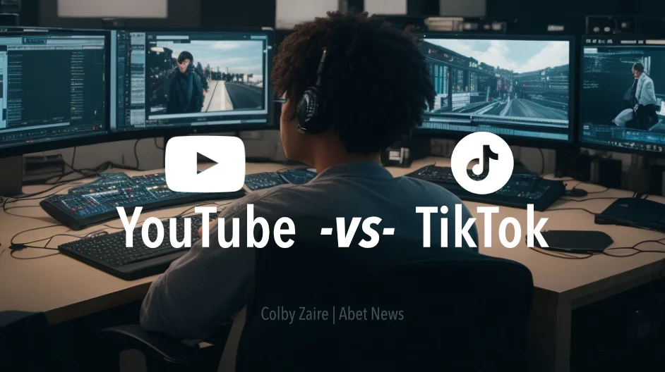 YouTube vs TikTok banner art