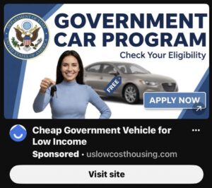 Screenshot of YouTube Scam Ad